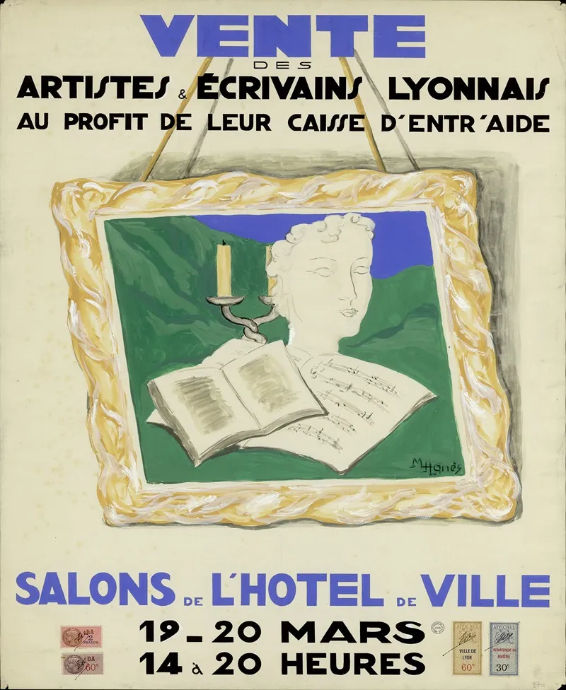 Vente Des Artistes Ecrivains Lyonnais Au Profit De Leur Caisse Dentraide Wall Art by M. Agnès - High-Resolution Digital Print
