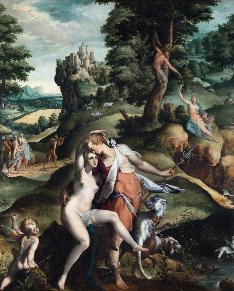 Venus And Adonis 2 Wall Art by Bartholomaeus Spranger - High-Resolution Digital Print