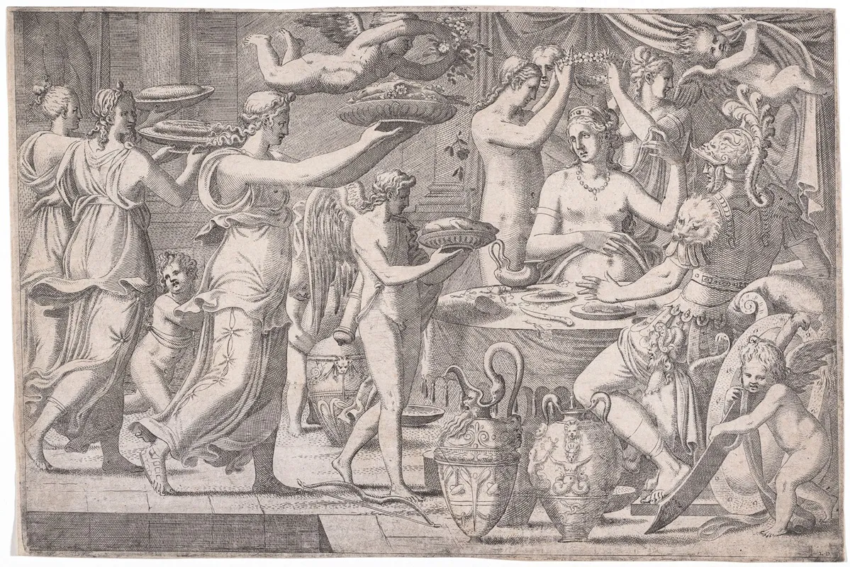 Venus And Mars Served By Cupid And The Three Graces