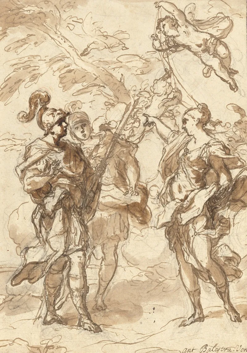 Venus As A Huntress Appearing To Aeneas And Achates Wall Art by Antonio Balestra - High-Resolution Digital Print