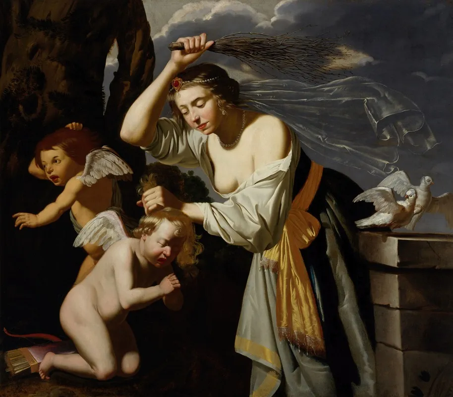 Venus Chastising Cupid 2 Wall Art by Jan Van Bijlert - High-Resolution Digital Print