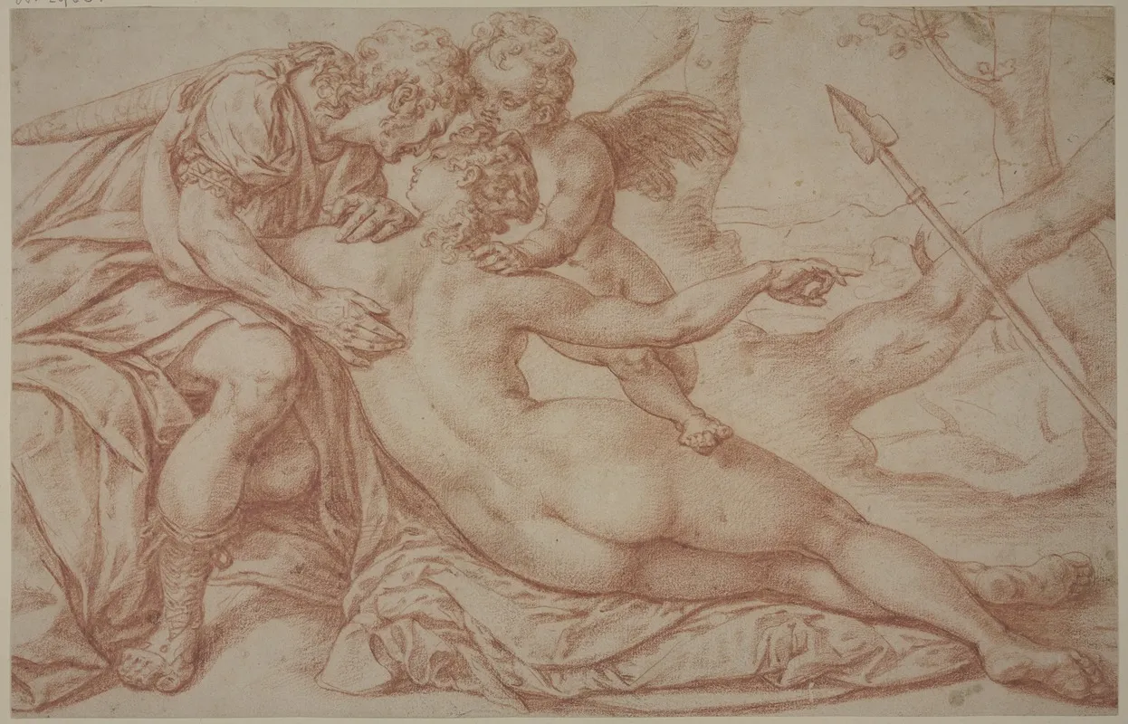 Venus Cupid And Adonis Wall Art by Bartholomaeus Spranger - High-Resolution Digital Print