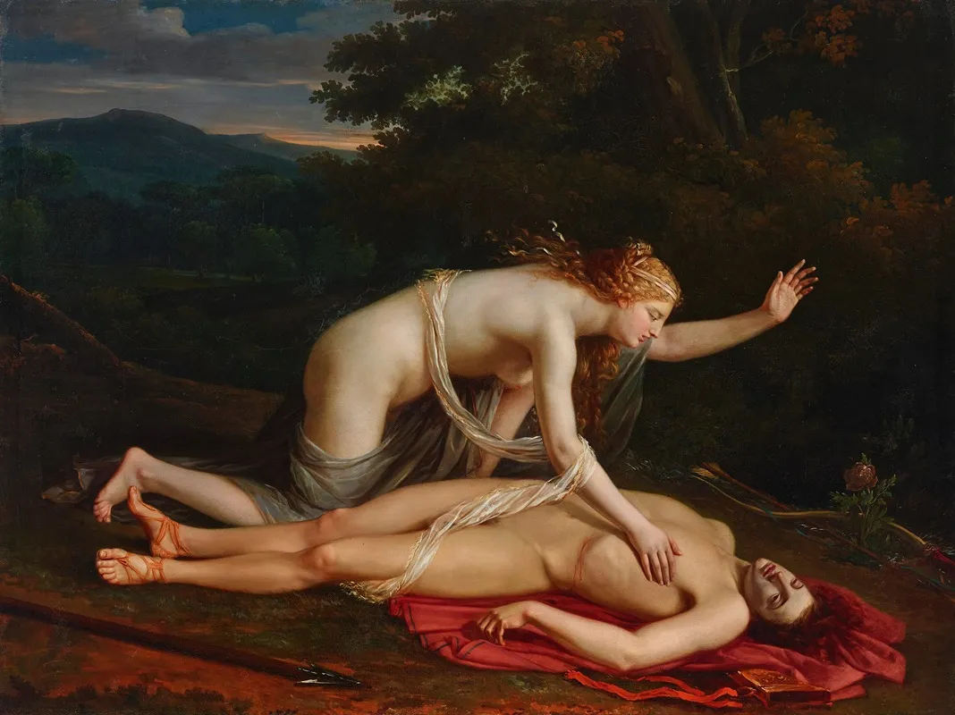 Venus Mourning The Death Of Adonis 3 Wall Art by Circle Of Baron Pierre Narcisse Guérin - High-Resolution Digital Print