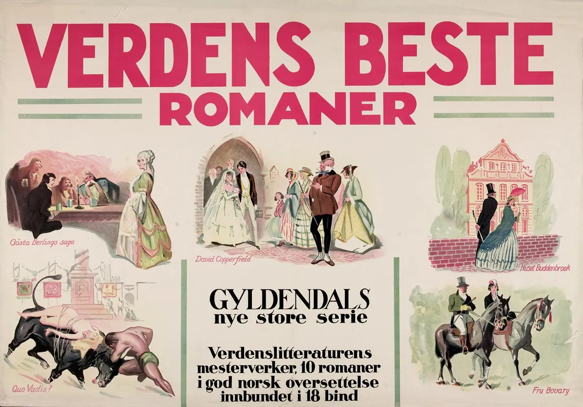 Verdens Beste Romaner Wall Art by Norsk lithografisk Officin - High-Resolution Digital Print