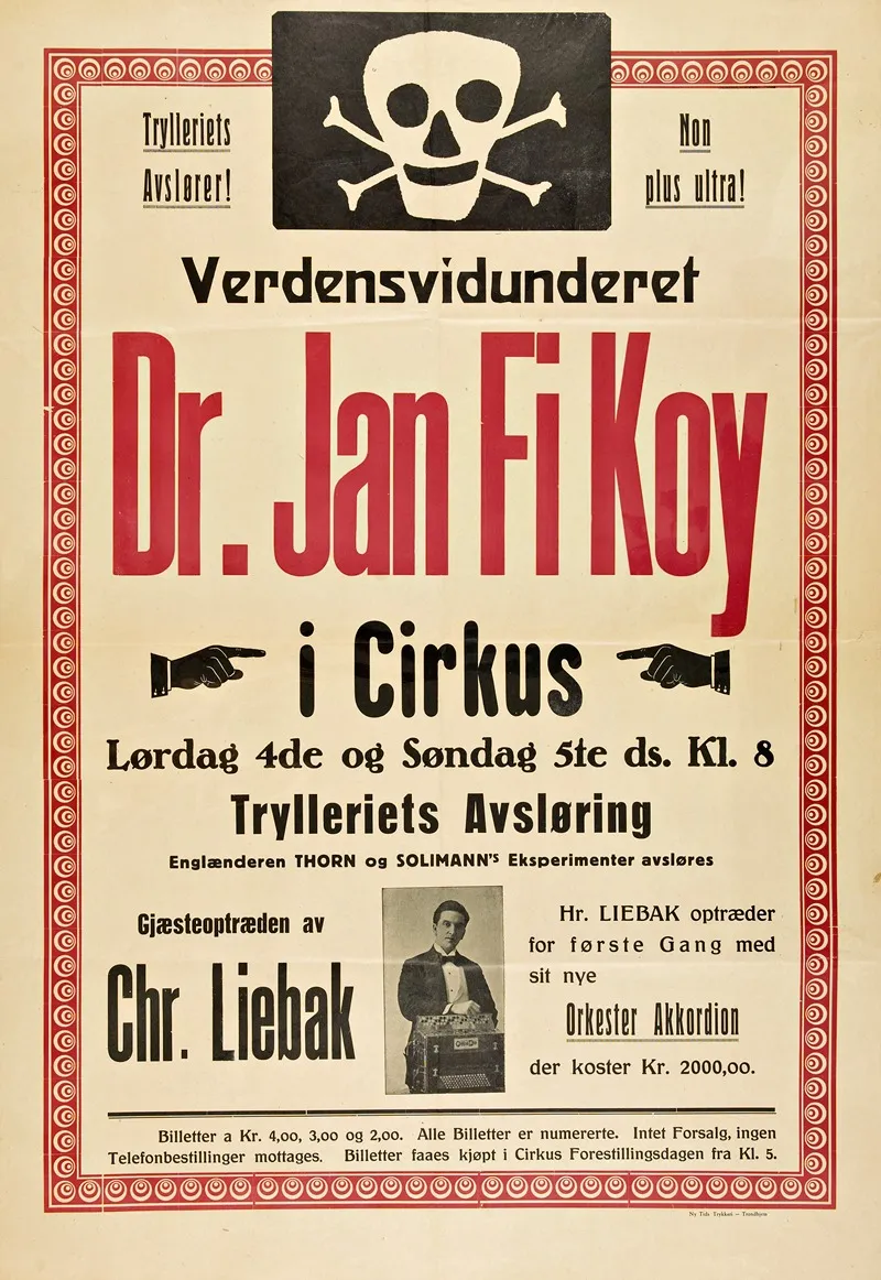 Verdensvidunderet Dr Jan Fi Koy I Circus Wall Art by Ny Tids Trykkeri - High-Resolution Digital Print