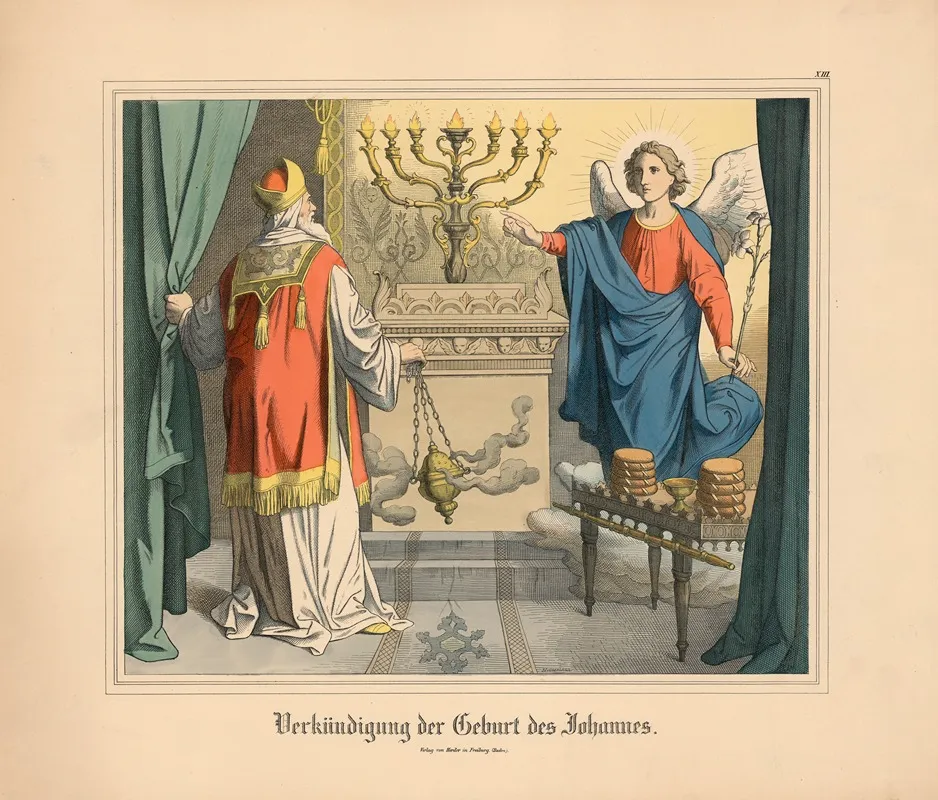 Verkundigung Der Geburt Des Johannes Wall Art by Johann Nepomuk Heinemann - High-Resolution Digital Print