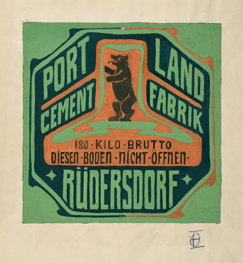 Verpackungsaufkleber Portland Cementfabrik Rudersdorf