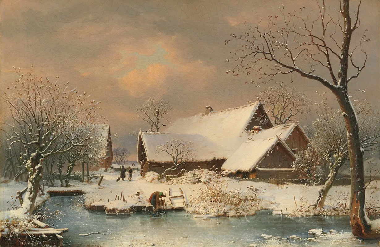 Verschneite Winterlandschaft Wall Art by Wilhelm Heinrich Schneider - High-Resolution Digital Print