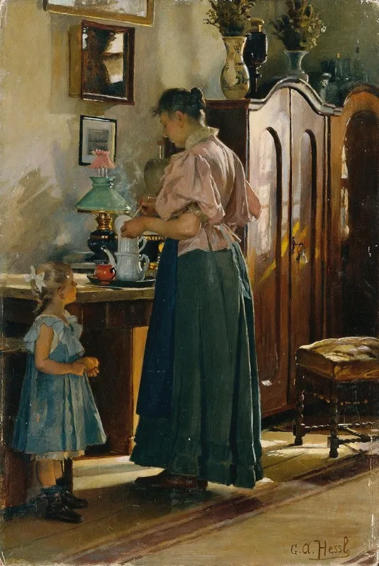 Vesperzeit Wall Art by Gustav August Hessl - High-Resolution Digital Print