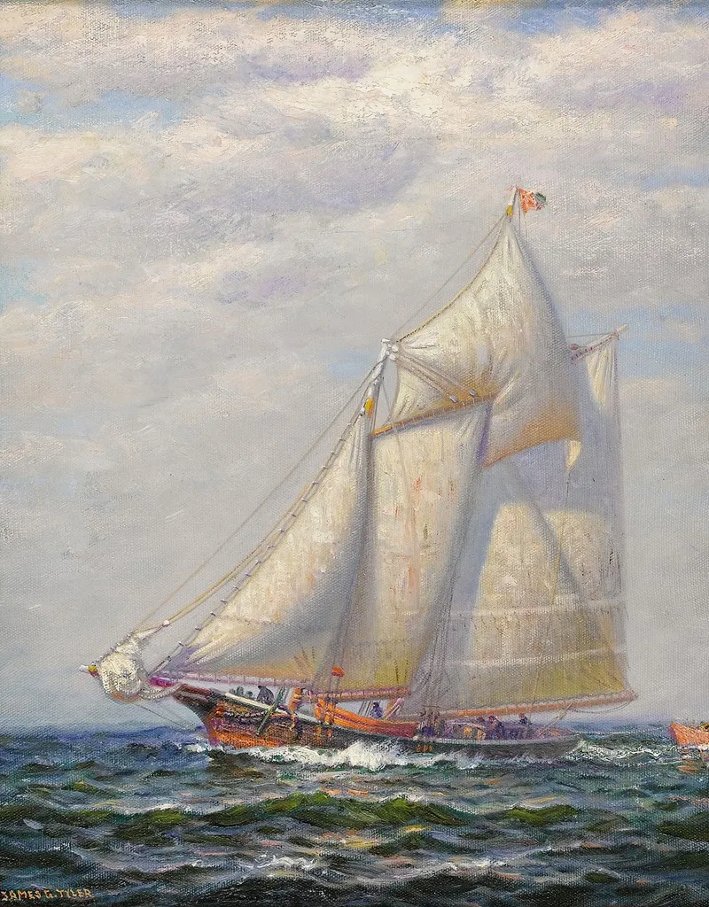 Vessel At Sea Wall Art by James Gale Tyler - High-Resolution Digital Print