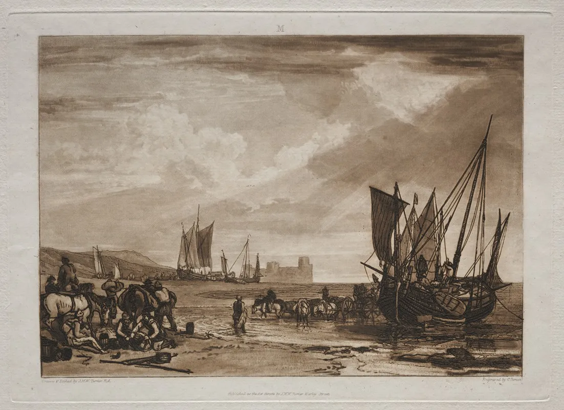 Vessels Unloading Wall Art by Joseph Mallord William Turner - High-Resolution Digital Print