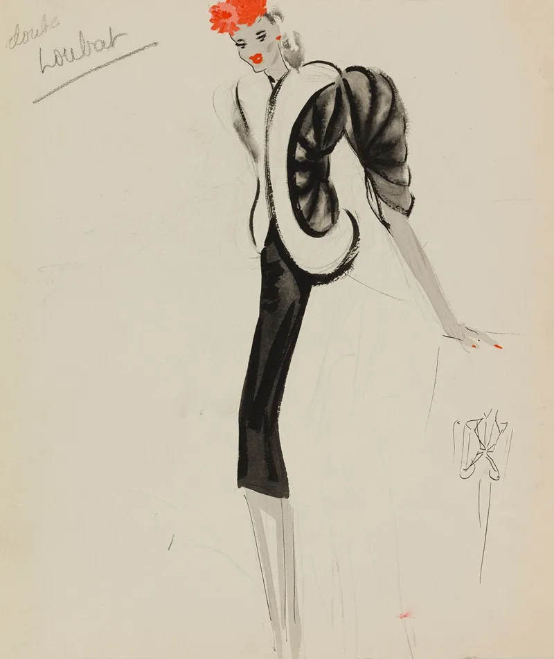 Veste Noire Bordee De Fourrure Blanche Wall Art by M. P. Leven - High-Resolution Digital Print