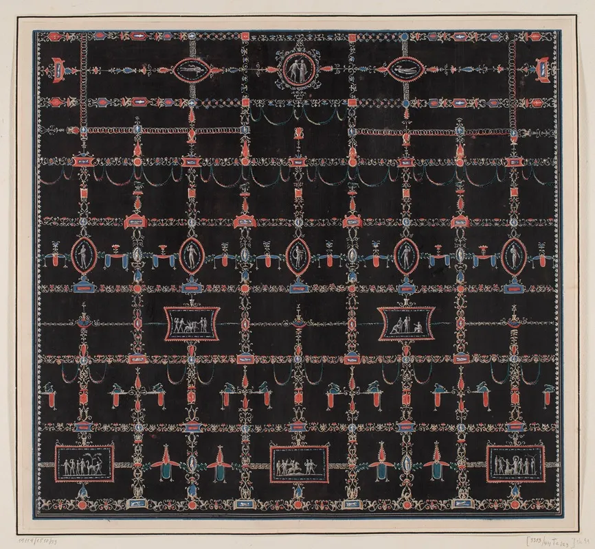 Vestigia Delle Terme Di Tito Ornamentation Of Vault Called In Fondo Nero A Grottesco In Room 23 Wall Art by Marco Carlone - High-Resolution Digital Print