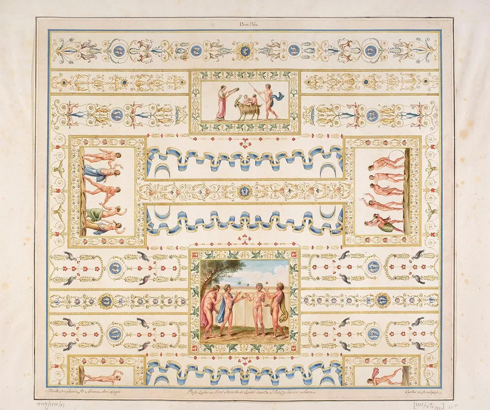 Vestigia Delle Terme Di Tito Ornamentation Of Vault Called In Fondo Turchino In Room 11 Wall Art by Marco Carlone - High-Resolution Digital Print