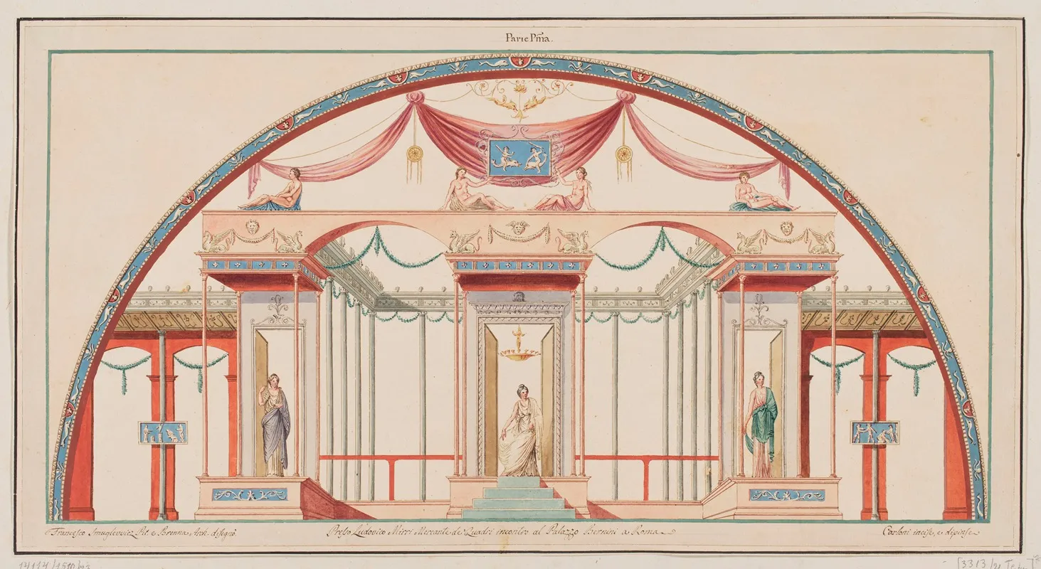 Vestigia Delle Terme Di Tito Sordino Ornamentation In Room 12 Wall Art by Marco Carlone - High-Resolution Digital Print