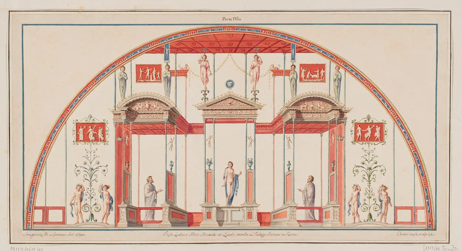 Vestigia Delle Terme Di Tito Sordino Ornamentation In Room 25 Wall Art by Marco Carlone - High-Resolution Digital Print