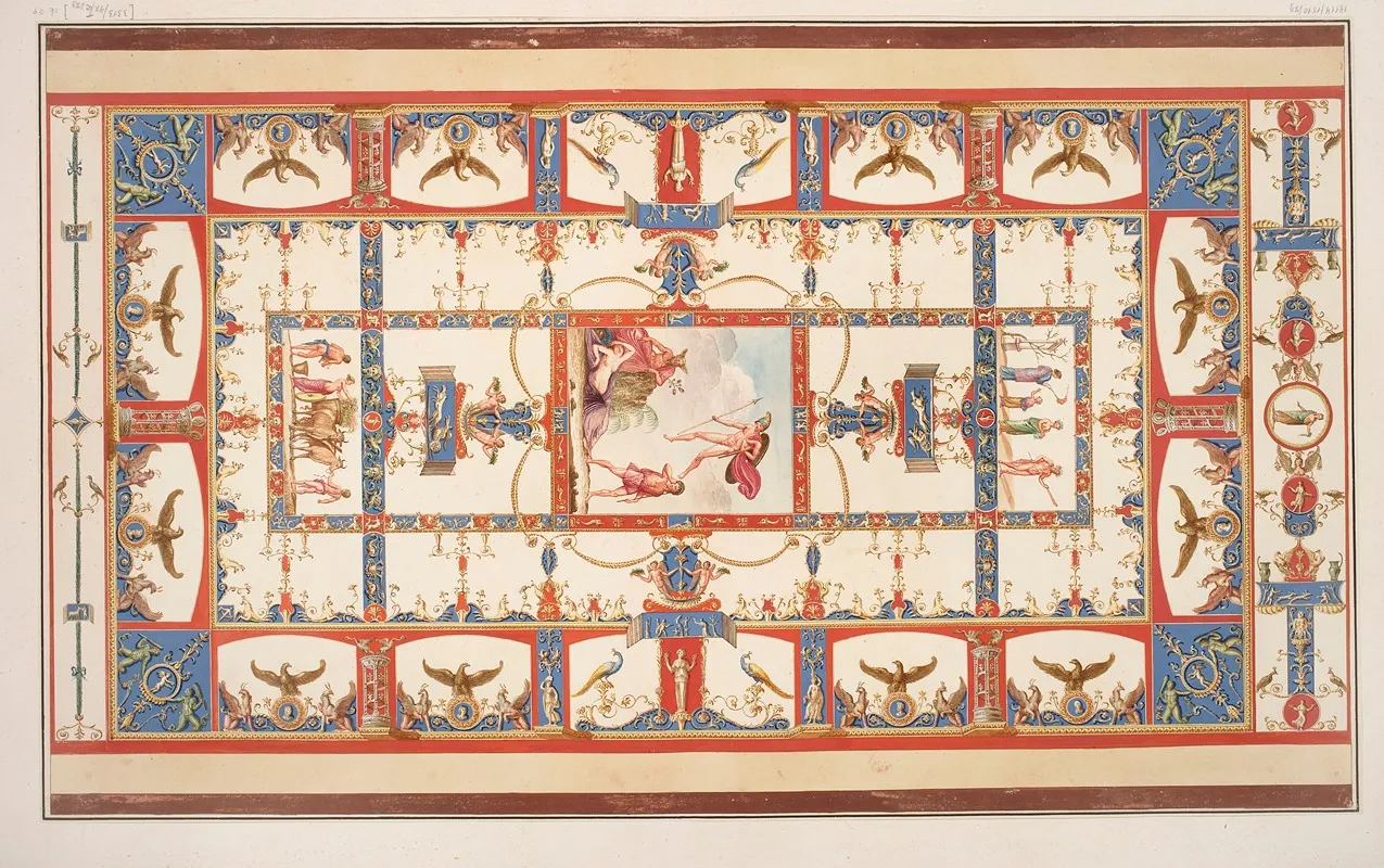 Vestigia Delle Terme Di Tito Vault Ornamentation In Gallery 14 Wall Art by Marco Carlone - High-Resolution Digital Print
