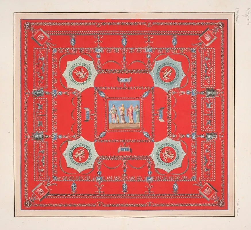Vestigia Delle Terme Di Tito Vault Ornamentation In Room 10 Wall Art by Marco Carlone - High-Resolution Digital Print