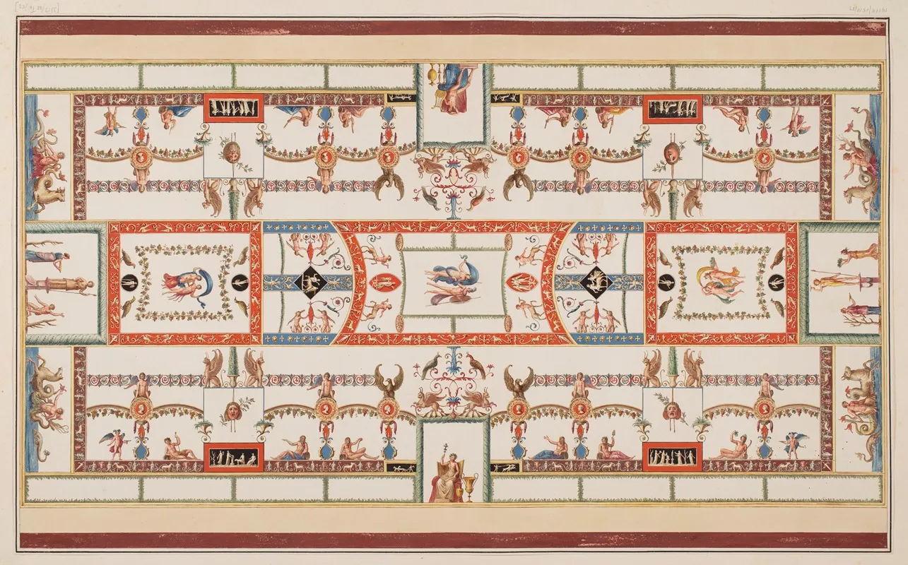 Vestigia Delle Terme Di Tito Vault Ornamentation In Room 15 Wall Art by Marco Carlone - High-Resolution Digital Print