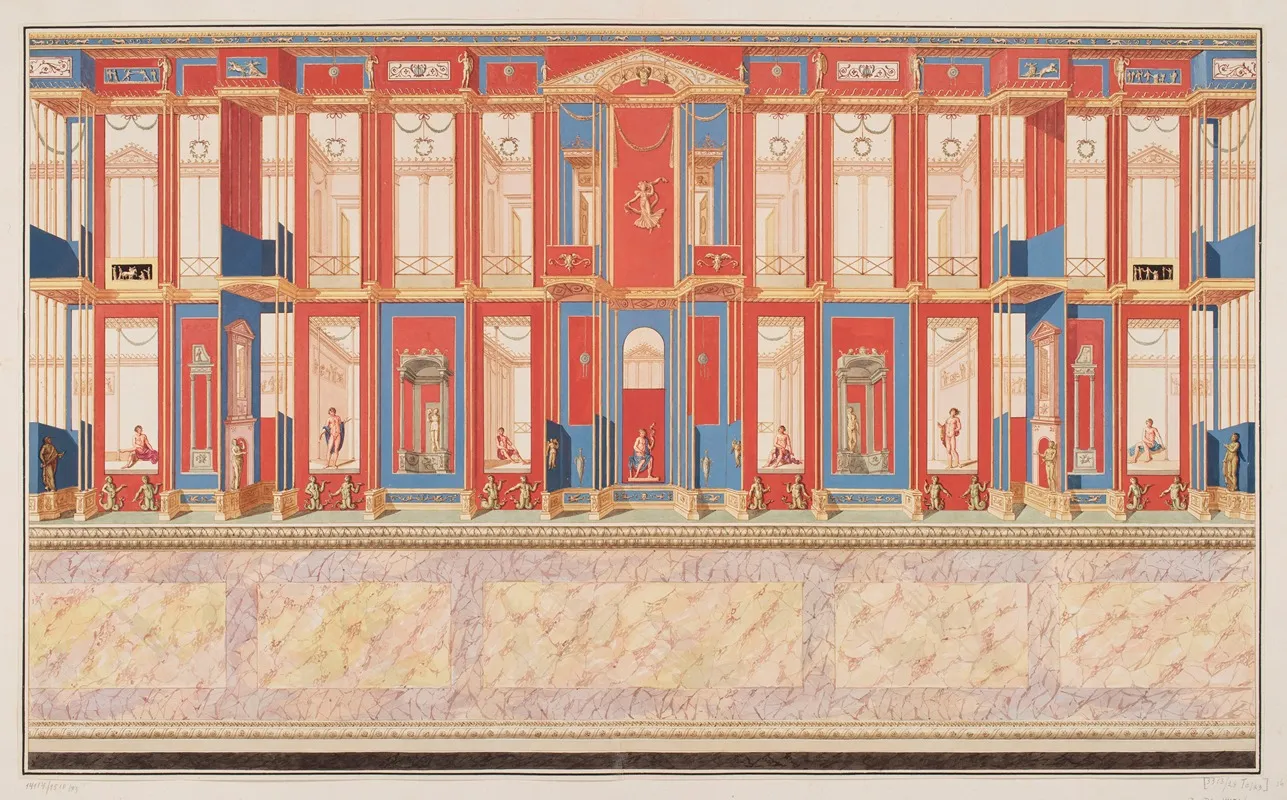 Vestigia Delle Terme Di Tito Wall Ornamentation In Gallery 14 Wall Art by Marco Carlone - High-Resolution Digital Print