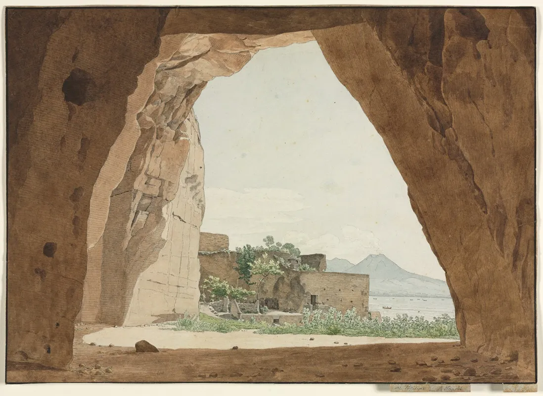 Vesuvius And The Bay Of Naples From A Cave Wall Art by Adolf von Heydeck - High-Resolution Digital Print