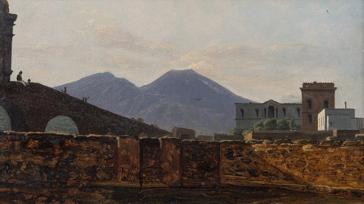 Vesuvius Seen From St January Bridge Naples Wall Art by Gustaf Söderberg - High-Resolution Digital Print