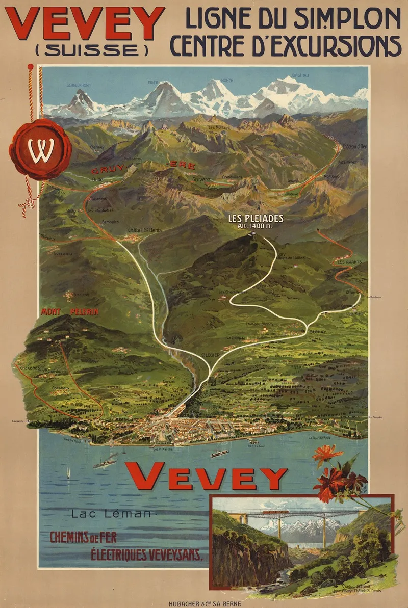 Vevey Ligne Du Simplon Centre Dexcursions