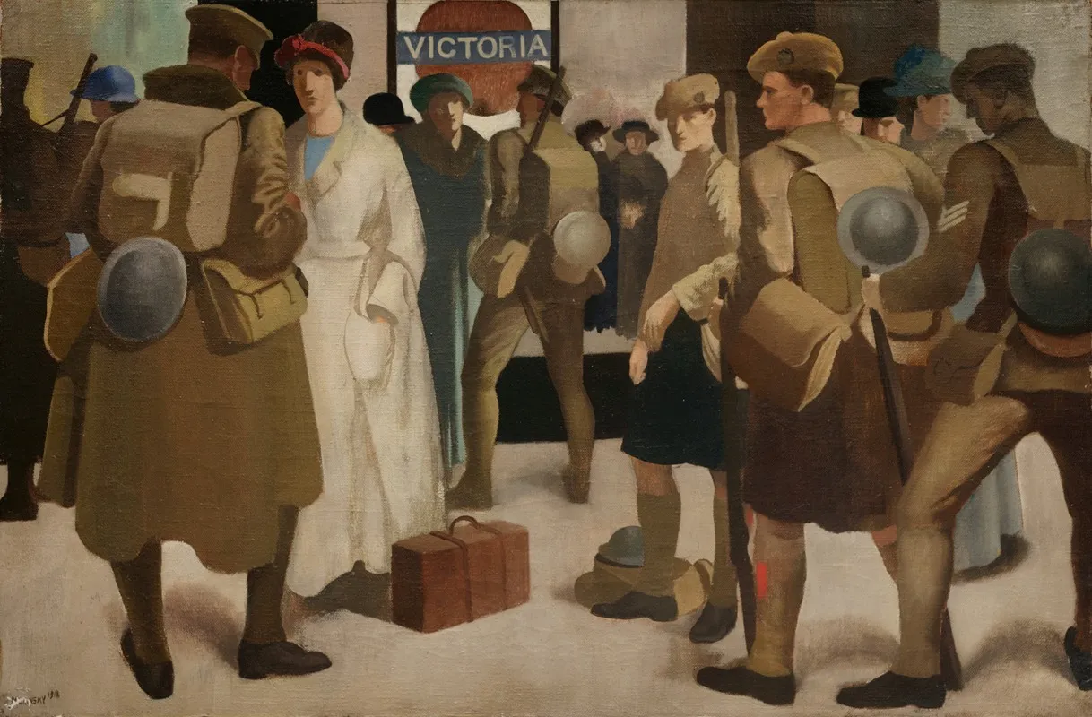 Victoria Station District Railway Wall Art by Bernard Meninsky - High-Resolution Digital Print