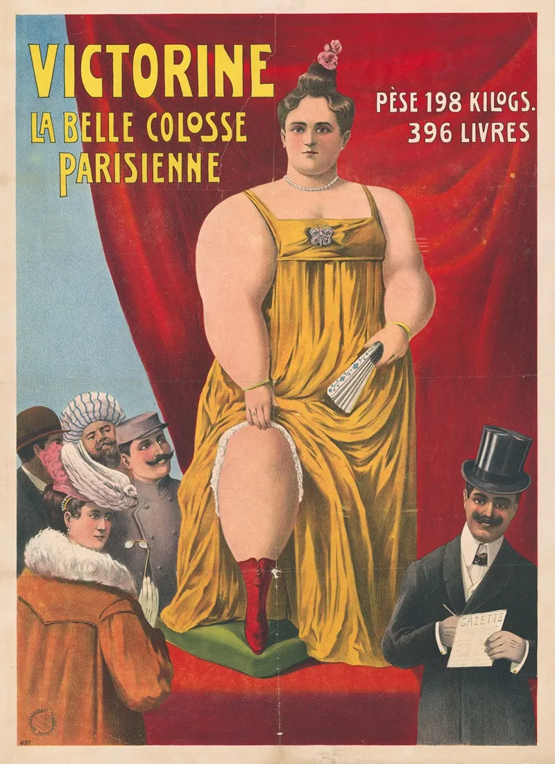 Victorine La Bele Colosse Parisienne Wall Art by Adolf Friedländer Lith. - High-Resolution Digital Print