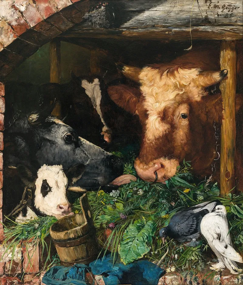 Viehfutterung Wall Art by Ernst Moritz Geyger - High-Resolution Digital Print