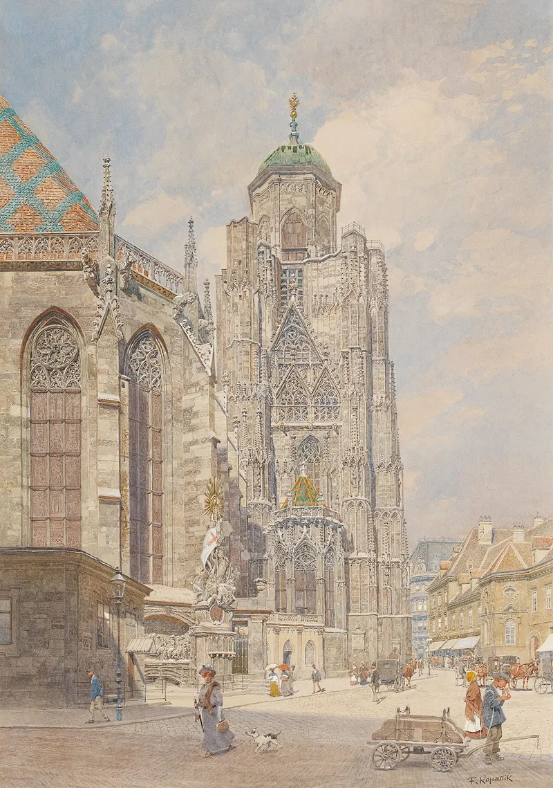 Vienna St Stephens North Tower Wall Art by Franz Kopallik - High-Resolution Digital Print