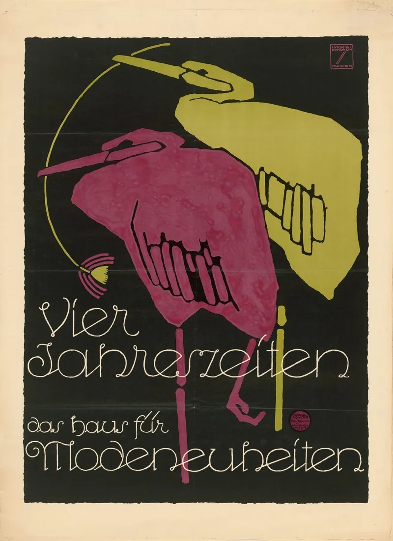 Vier Jahreszeiten Das Haus Fur Modeneuheiten Wall Art by Ludwig Hohlwein - High-Resolution Digital Print
