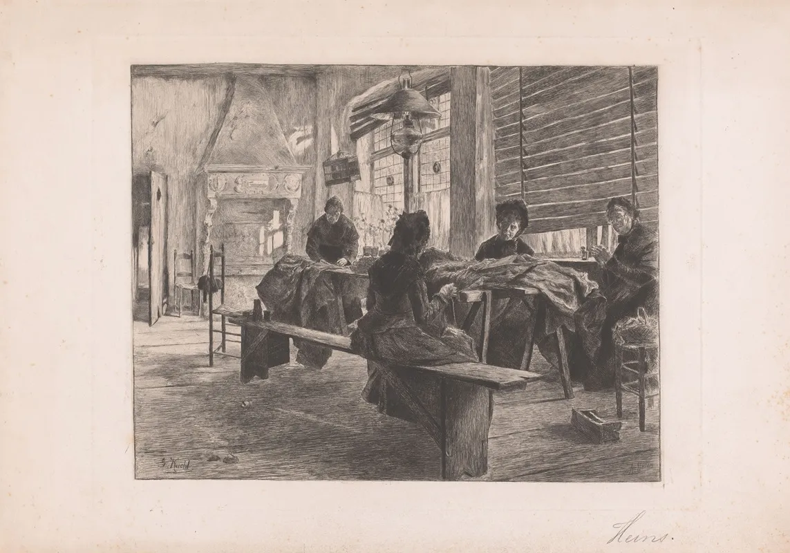 Vier Vrouwen In Een Naaiatelier Aan Het Werk 2