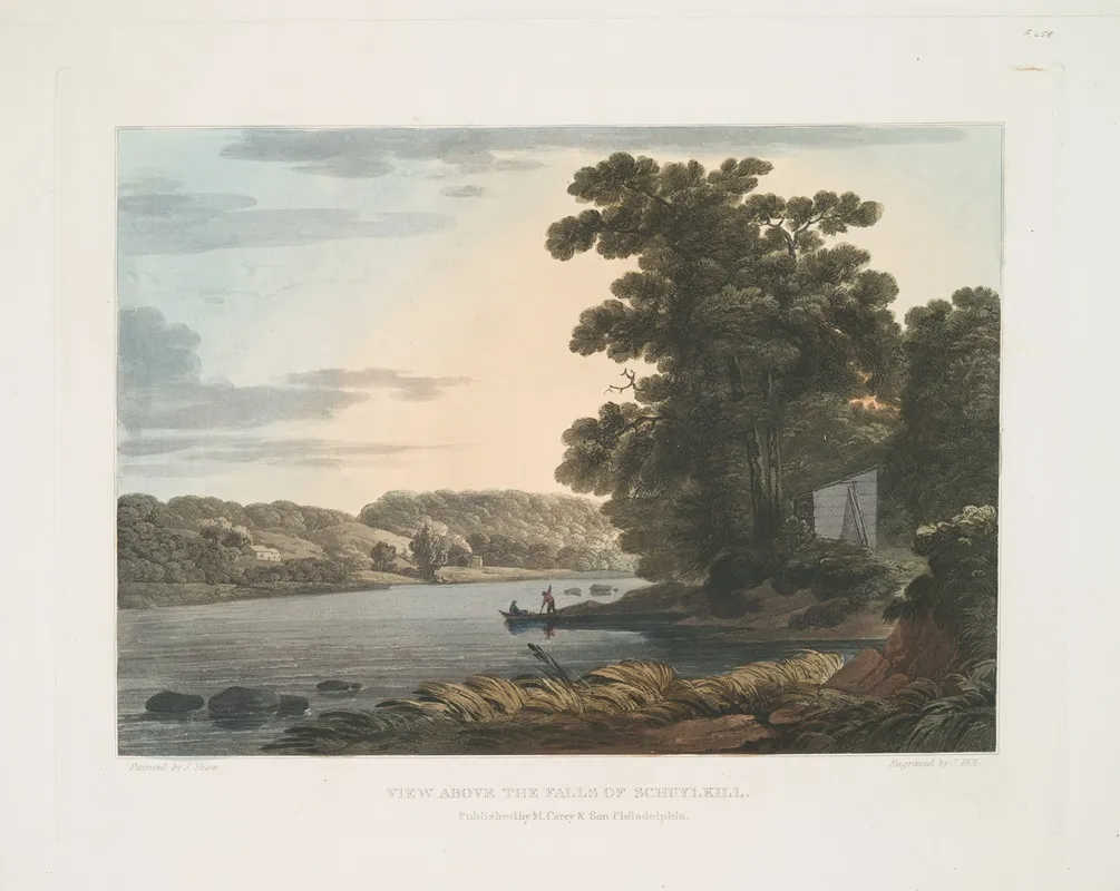 View Above The Falls Of Schuylkill Wall Art by Joshua Shaw - High-Resolution Digital Print