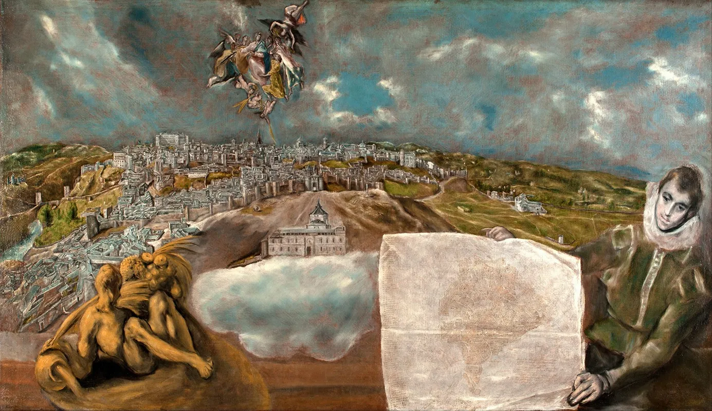 View And Plan Of Toledo Wall Art by El Greco (Domenikos Theotokopoulos) - High-Resolution Digital Print