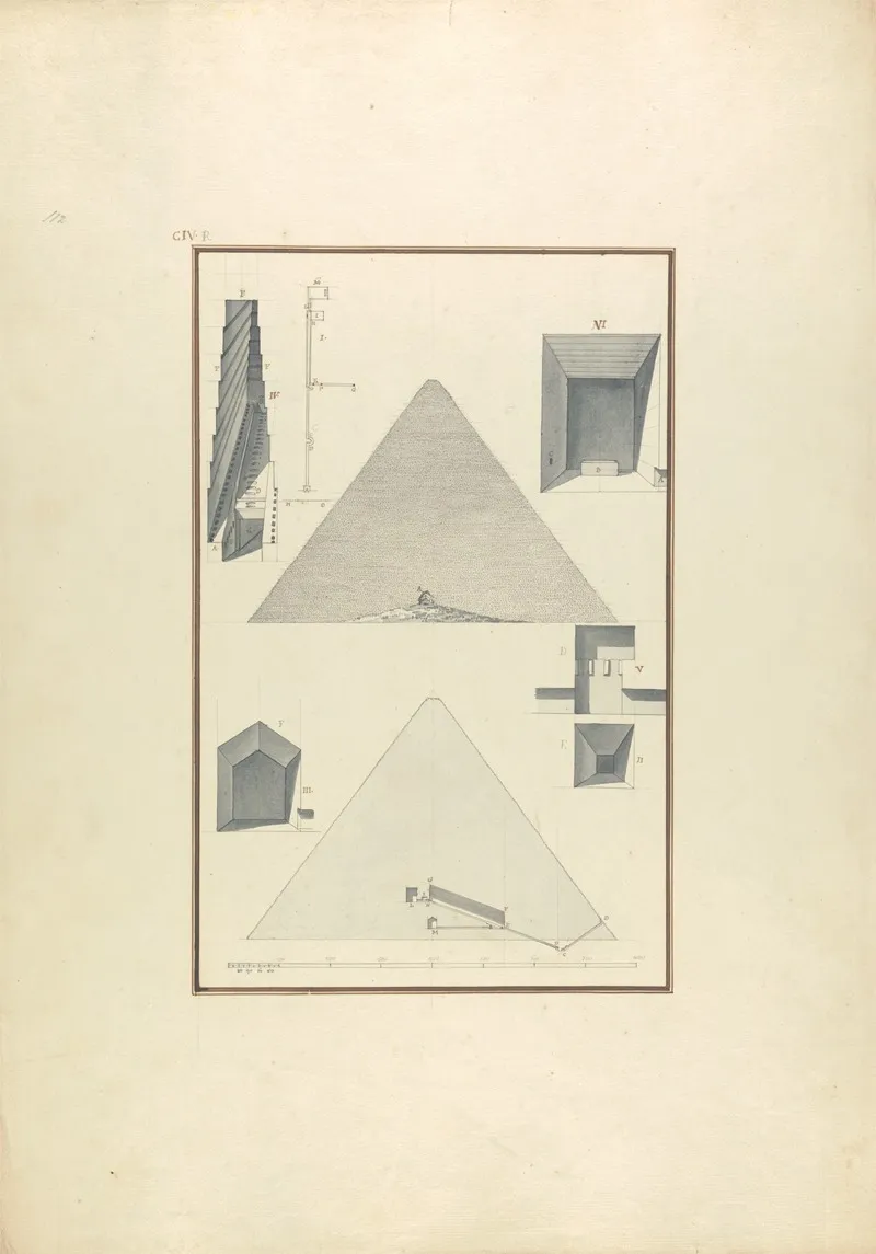 View Cross Section And Other Details Of Cheops Pyramid At Giza