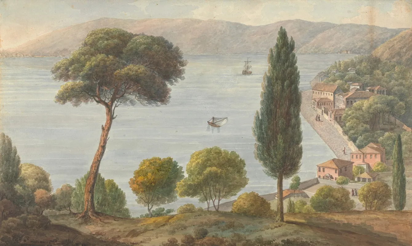 View From A Hillside Over Looking A Seaside Village In Turkey