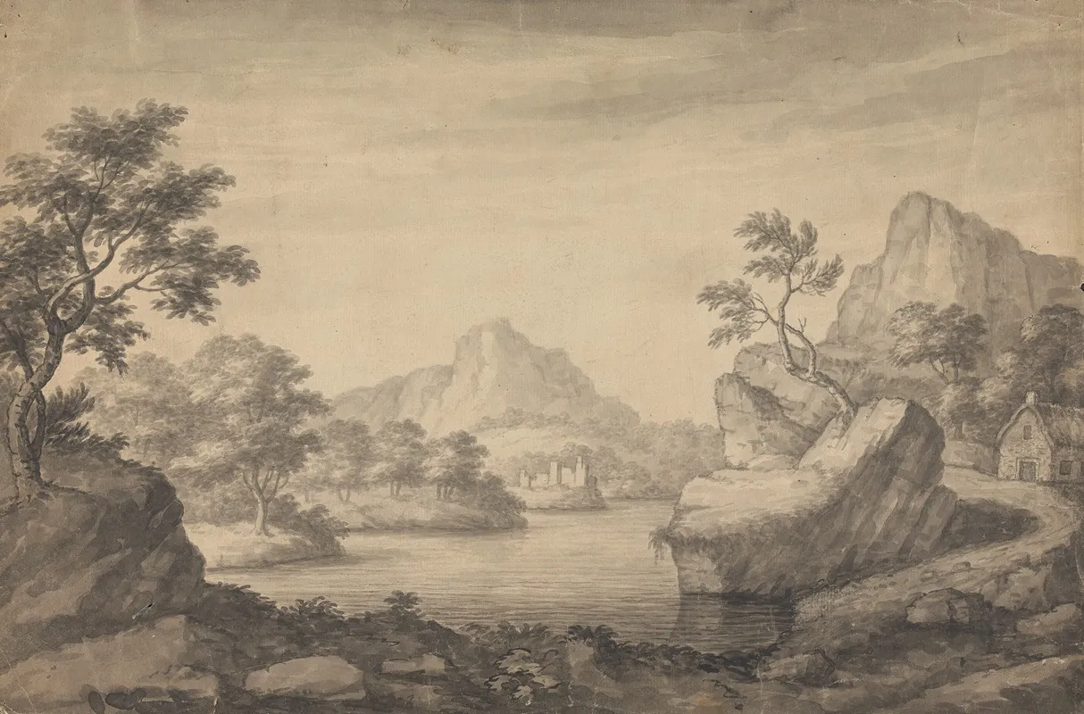 View From A Riverbank Wall Art by Captain John Bernard Gilpin - High-Resolution Digital Print