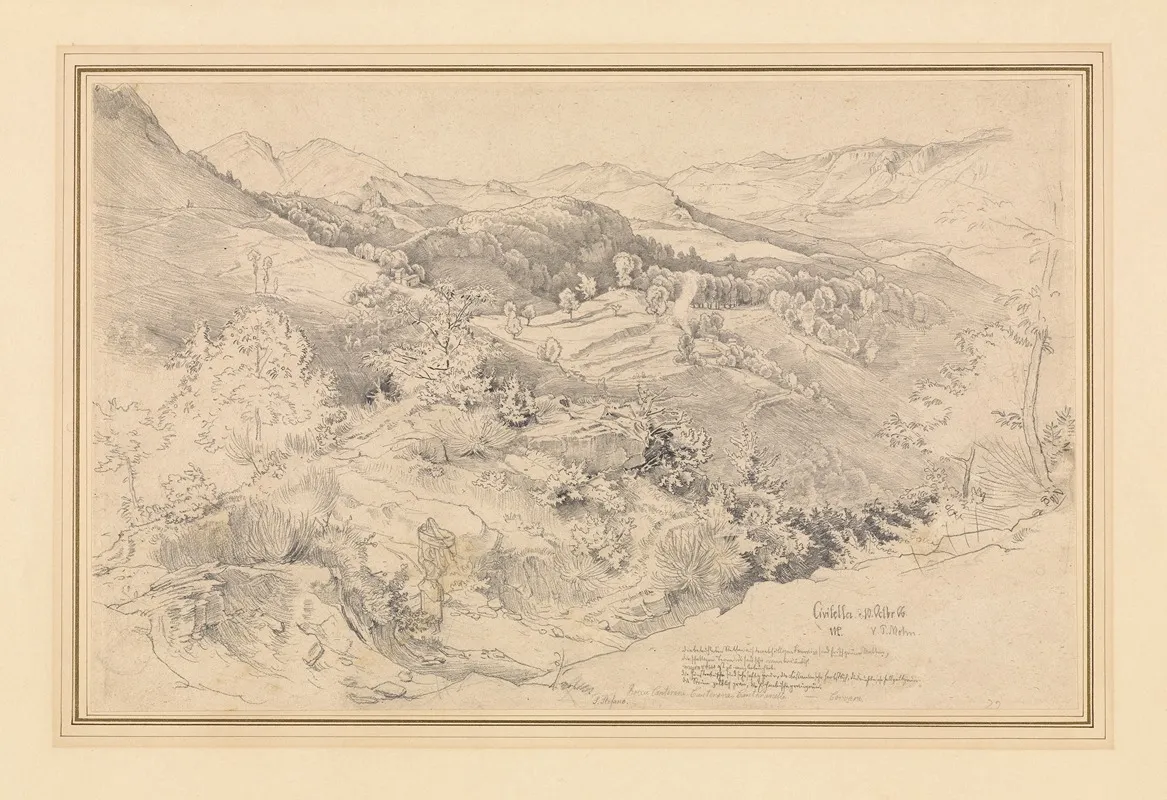 View From Civitella Near Olevano Wall Art by Victor Paul Mohn - High-Resolution Digital Print