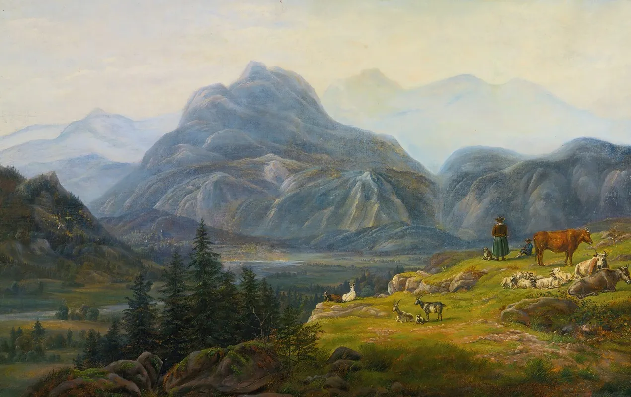 View From Giesbach At The Lake Of Brinzer With Interlaken And The Jura Mountains Wall Art by Jens Peter Møller - High-Resolution Digital Print