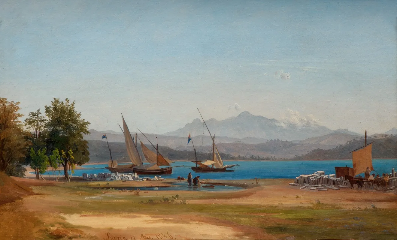 View From La Spezia Wall Art by Joseph Magnus Stäck - High-Resolution Digital Print
