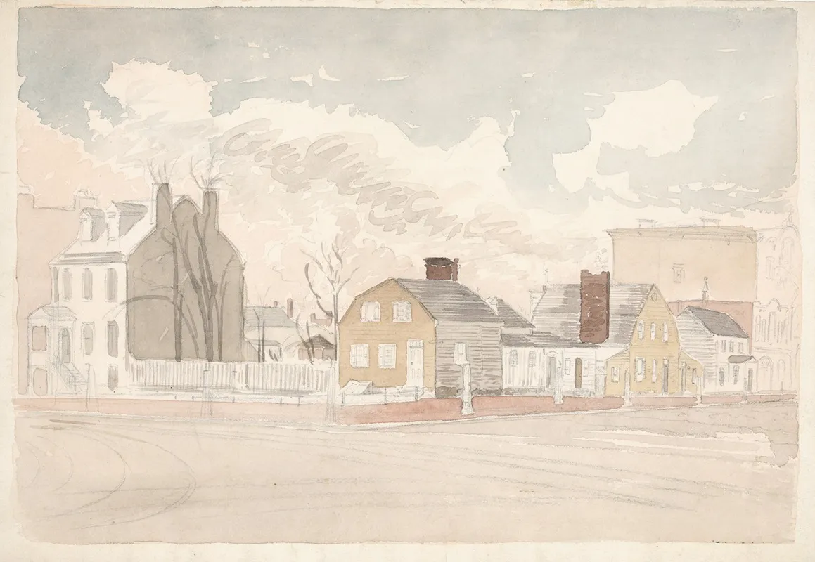 View From N E Corner 17th H Sts Spring Of 1875 Washington D C Wall Art by James Madison Alden - High-Resolution Digital Print
