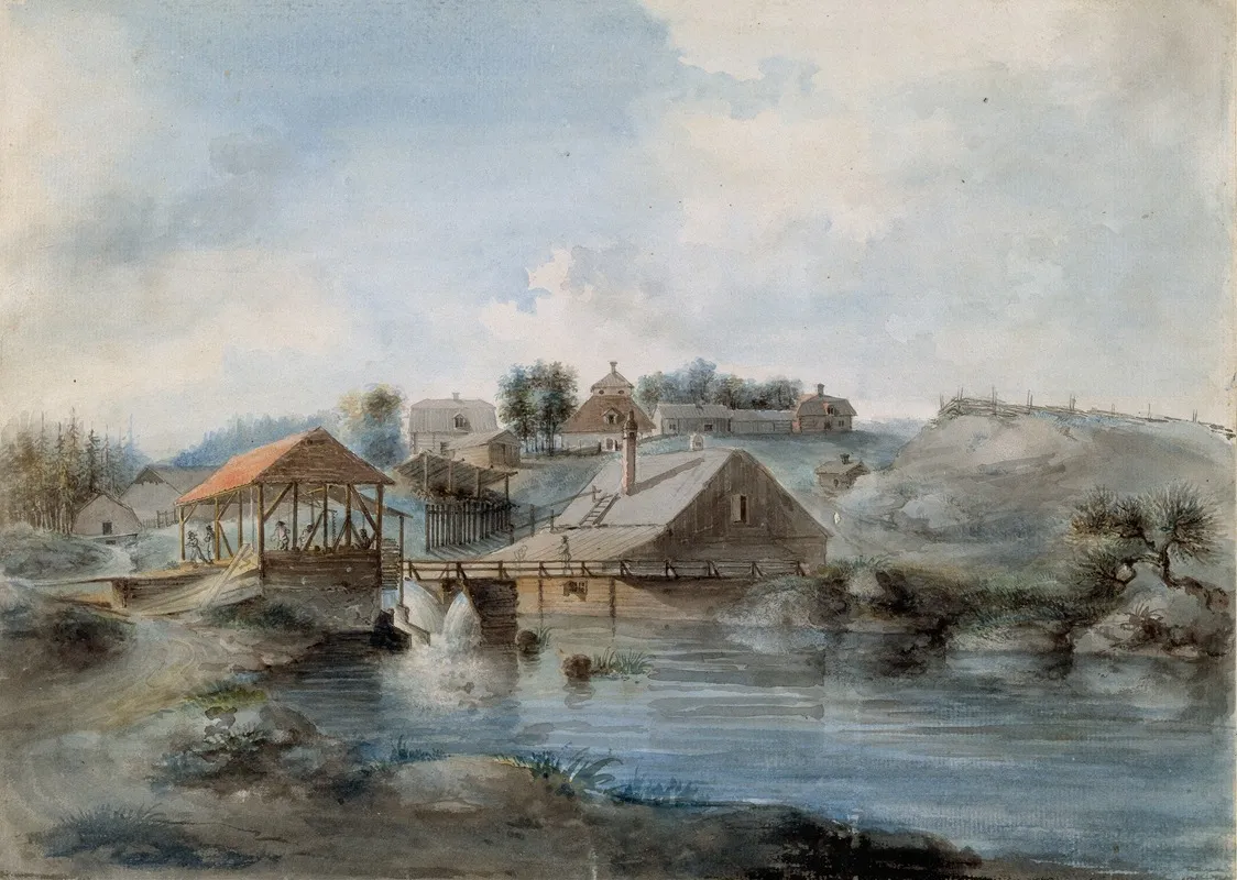 View From The Bernshammar Sawmill Wall Art by Pehr Nordquist - High-Resolution Digital Print