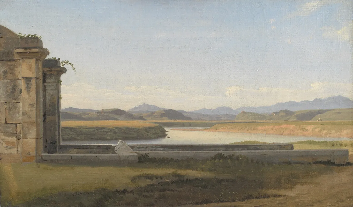 View From The Fontana Acetosa Rome Wall Art by Christoffer Wilhelm Eckersberg - High-Resolution Digital Print