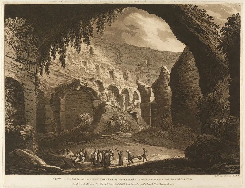View In The Inside Of The Amphitheatre Of Vespasion At Rome Commonly Called The Colosseo