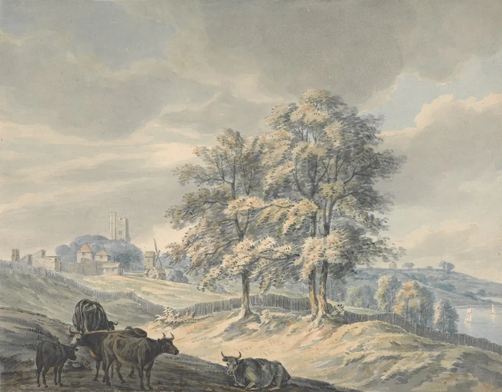 View Looking Towards St Margarets Rochester Kent Wall Art by John Cleveley the younger - High-Resolution Digital Print
