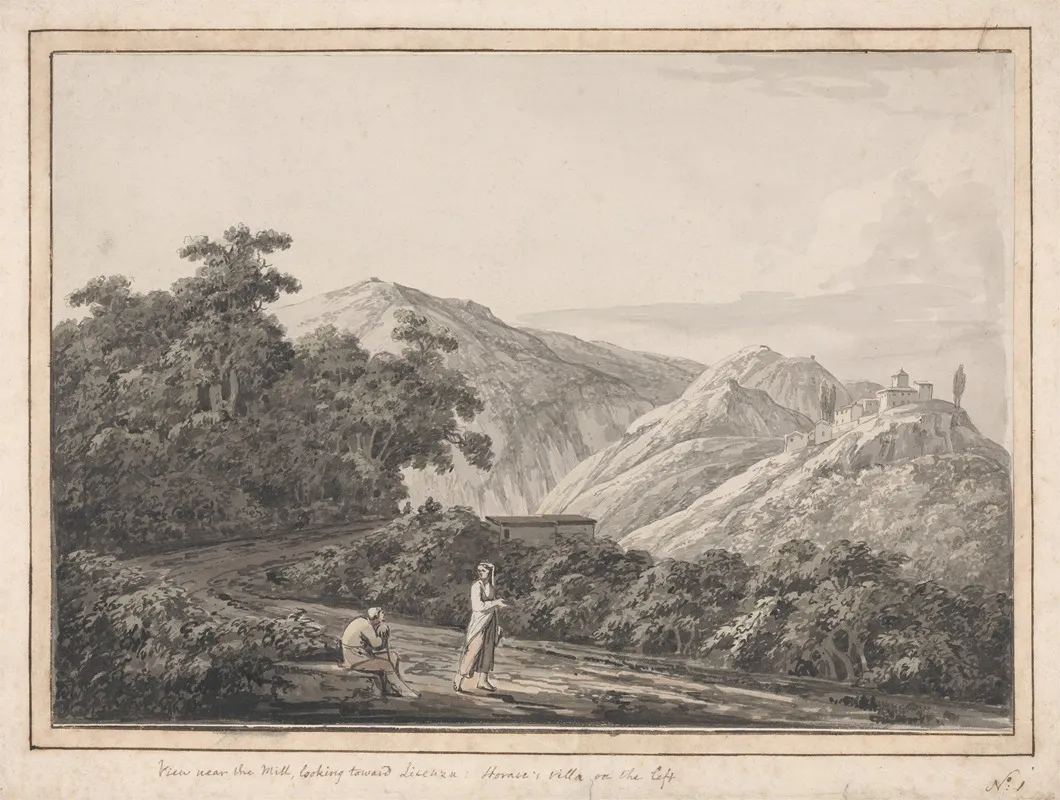 View Near The Mill Looking Toward Licenza Horaces Villa On The Left Wall Art by Jacob More - High-Resolution Digital Print