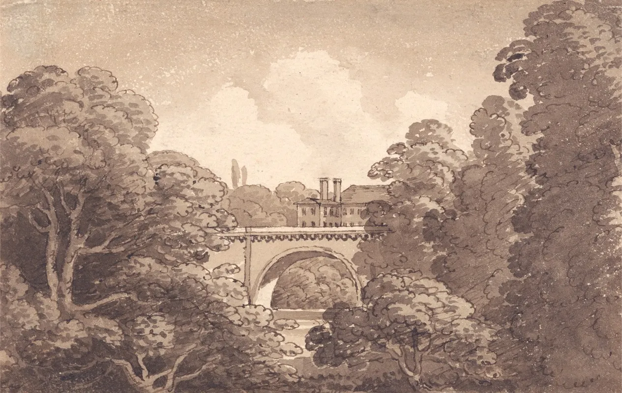 View Of A Bridge 2 Wall Art by George Heriot - High-Resolution Digital Print