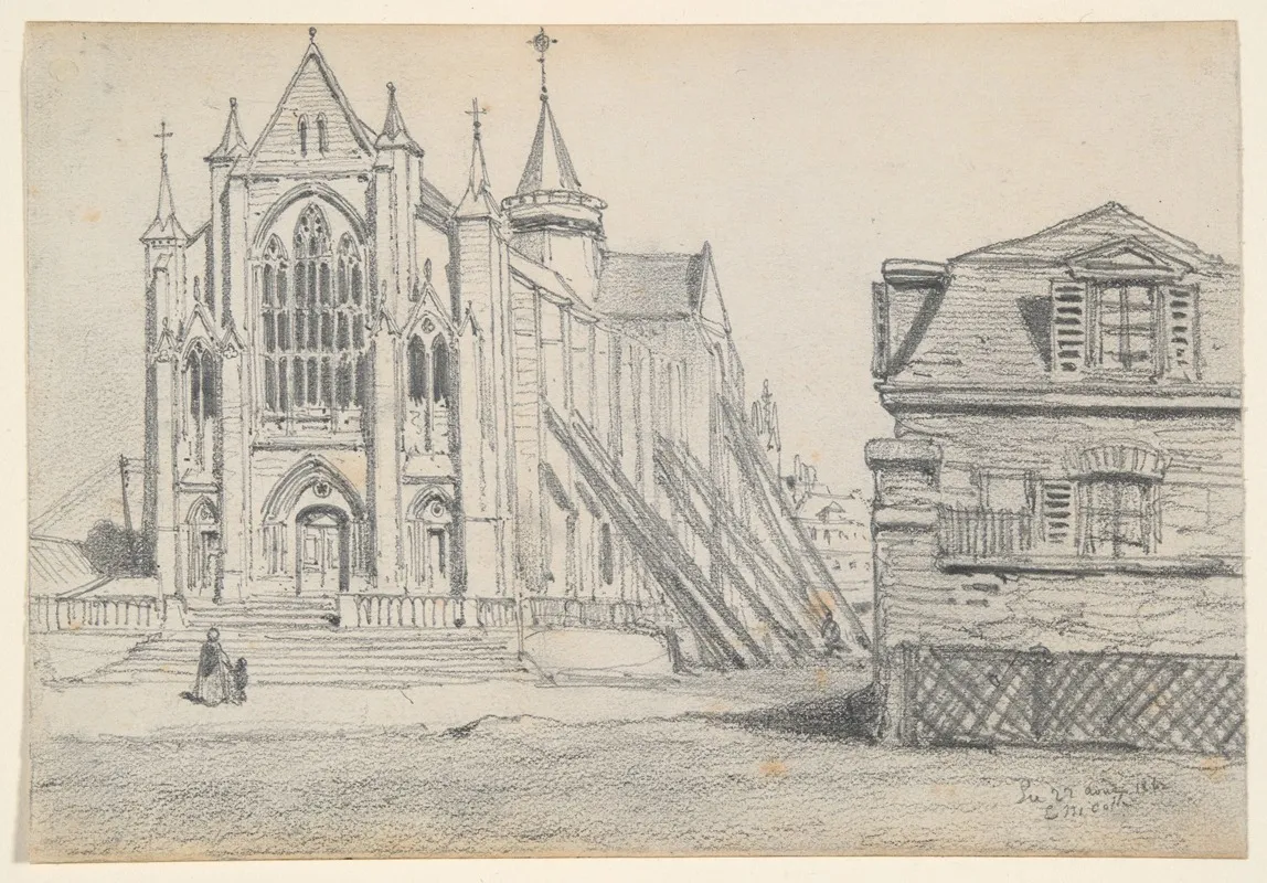 View Of A Church Wall Art by Émile Frédéric Nicolle - High-Resolution Digital Print