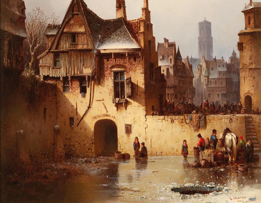 View Of A City In Winter